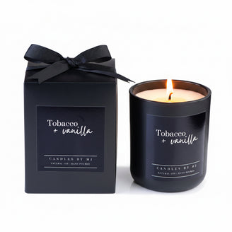 Tobacco Vanilla soy candle handcrafted in Melbourne with warm fragrance