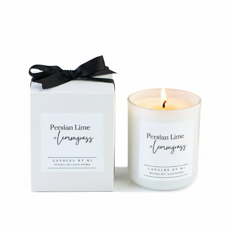 Persian Lime & Lemongrass Soy Candle - Candles by MJ