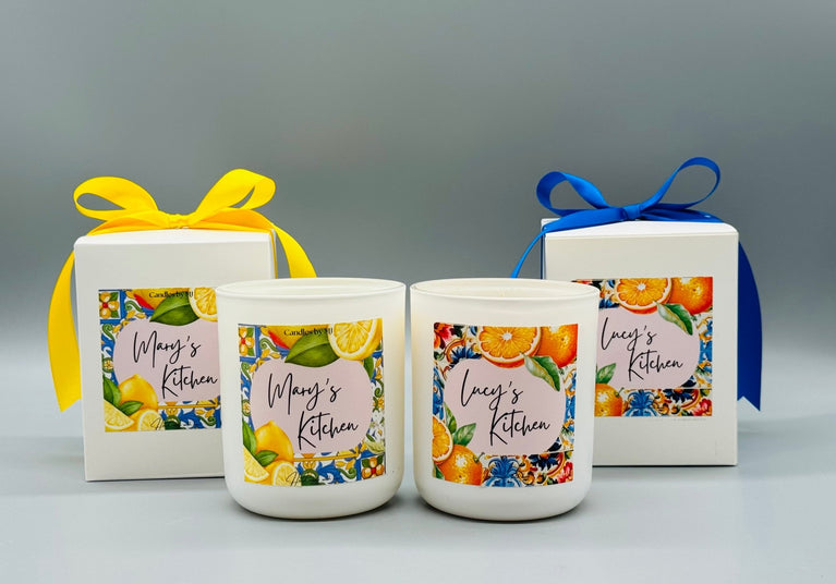 Personalised Kitchen Decor Candle and Custom Fruit Soy Candle - Candles by MJ