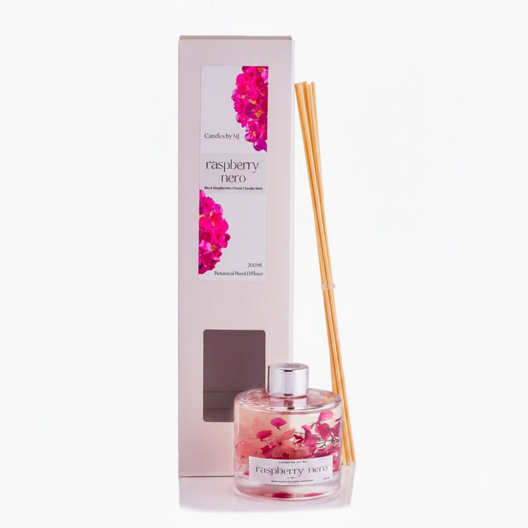 Raspberry Nero Botanical Reed Diffuser - 200ML Home Fragrance - Candles by MJ