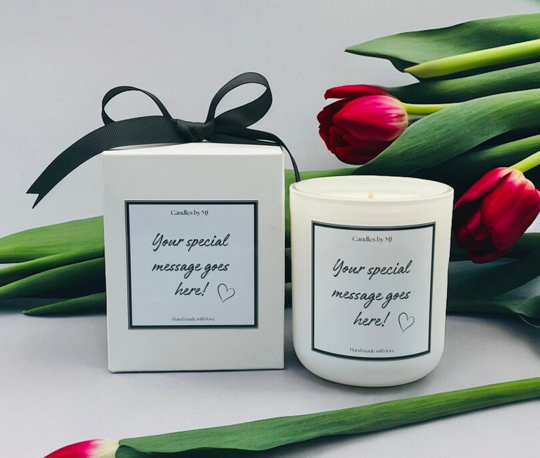 Personalised Custom Message Candle with Your Special Message - Candles by MJ