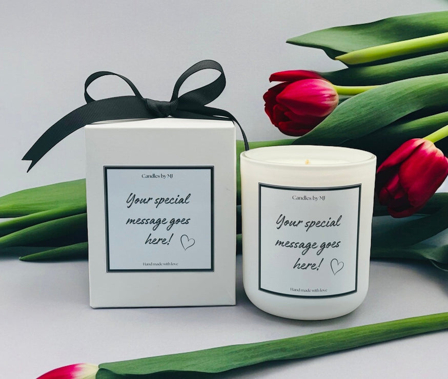 Personalised Custom Message Candle with Your Special Message - Candles by MJ