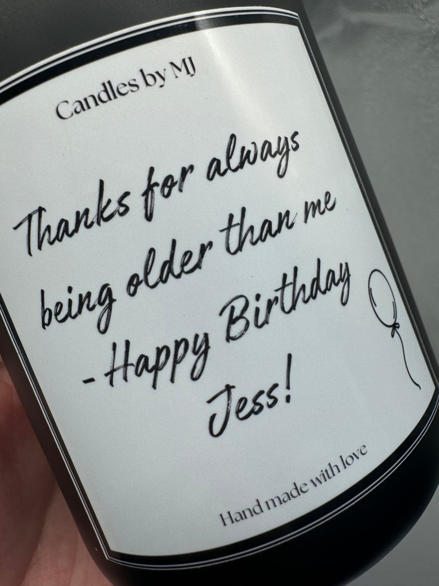 Personalised Custom Message Candle with Your Special Message - Candles by MJ