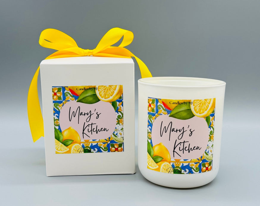 Personalised Kitchen Decor Candle and Custom Fruit Soy Candle - Candles by MJ