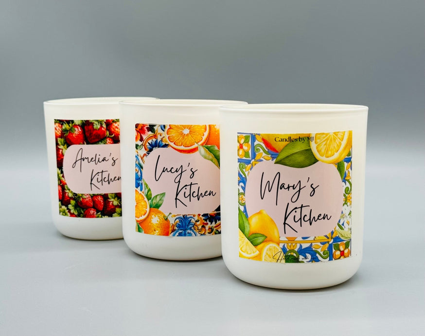 Personalised Kitchen Decor Candle and Custom Fruit Soy Candle - Candles by MJ
