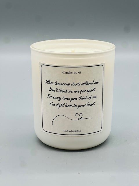 Personalised Sympathy Candle - Your Own Words Memorial Gift - Candles by MJ